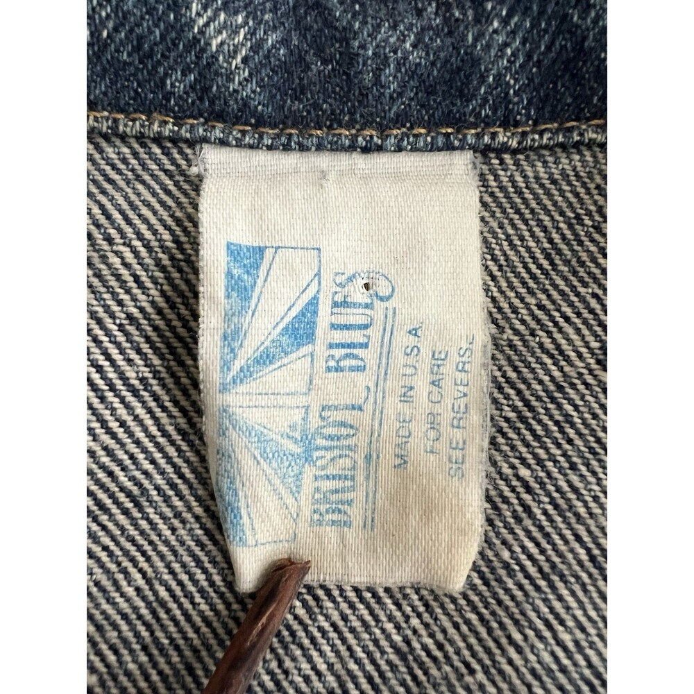 Vintage Men's Bristol Blues Acid Wash Denim Jacket Made in USA Large 44 - Picture 7 of 11